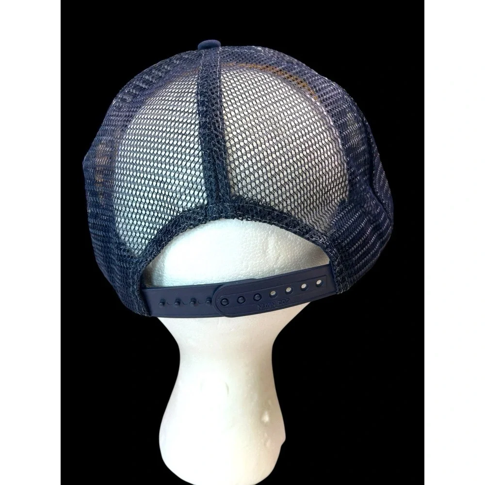 Nissin Vintage‎ 80s Foamy Meshback Snapback Adjustable Baseball Cap Navy Blue